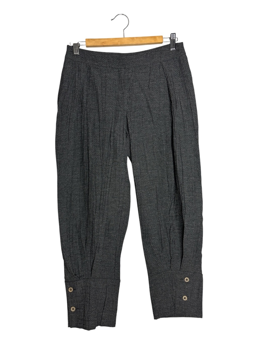Crea Concept Cropped Textured Crinkled Lagenlook Balloon Trouser Pants, size 38